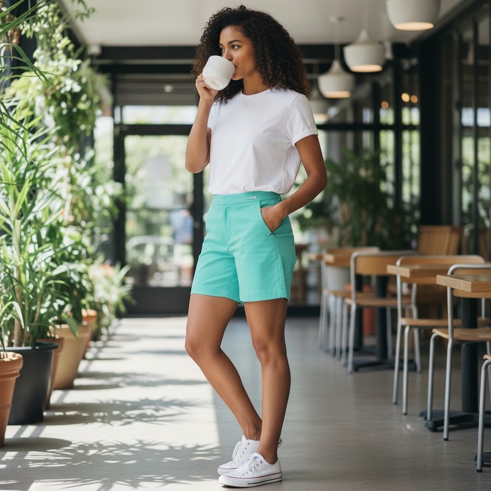 Blue Sol Womens Mint Green Tailored Welt Pocket Stretch Shorts Size S NWOT